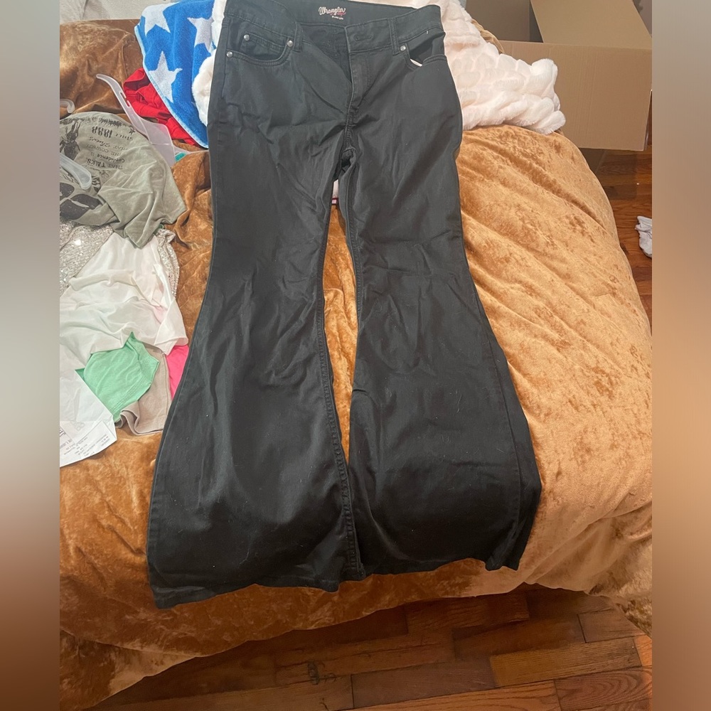 Wrangler flare leg black jeans